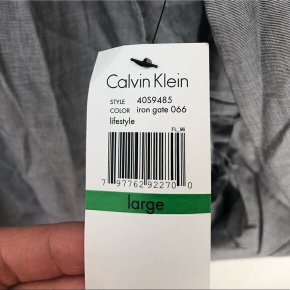 NWT CALVIN KLEIN Dress Shirt Gray Size Large - Picture 6 of 13